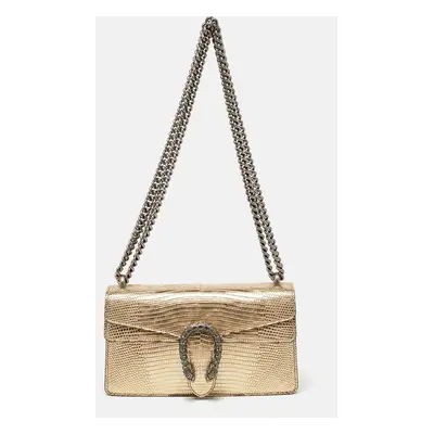 Gucci Gold Lizard Small Rectangular Dionysus Shoulder Bag