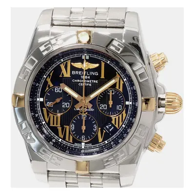 Breitling Black 18k Yellow Gold Stainless Steel Chronomat Automatic Men's Wristwatch mm