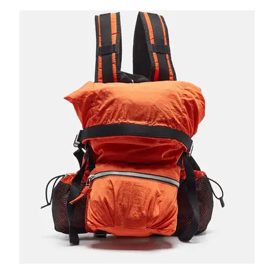 Bottega Veneta Orange Nylon Webbing Trimmed Shell Backpack