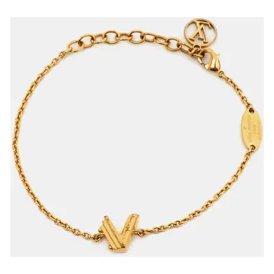 Louis Vuitton LV & Me Letter V Gold Tone Bracelet