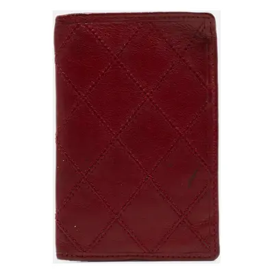 Chanel Red Quilted Leather Vintage Bifold Card Holder