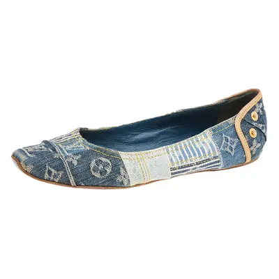 Louis Vuitton Blue Monogram Denim Ballet Flats Size