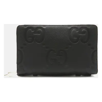 Gucci Black Leather Jumbo GG Wallet