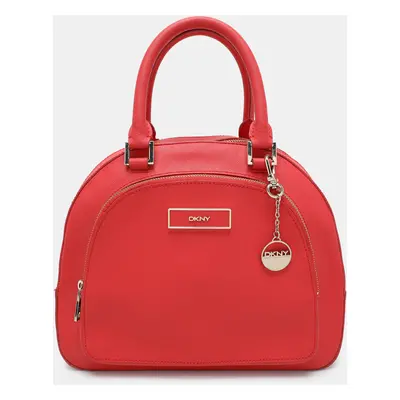 DKNY Red Leather Front Dome Satchel