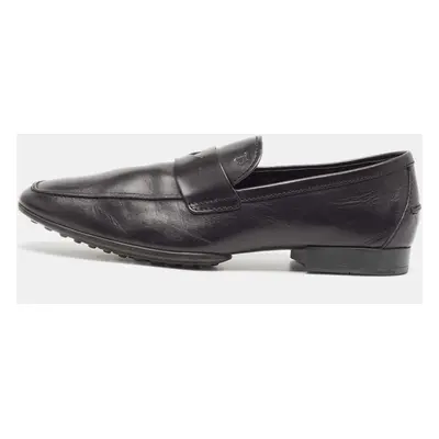 Tod's Black Leather Penny Loafers Size