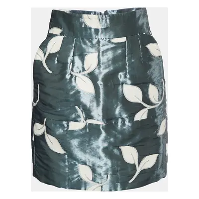 Emporio Armani Blue leaf Jacquard Mini Skirt