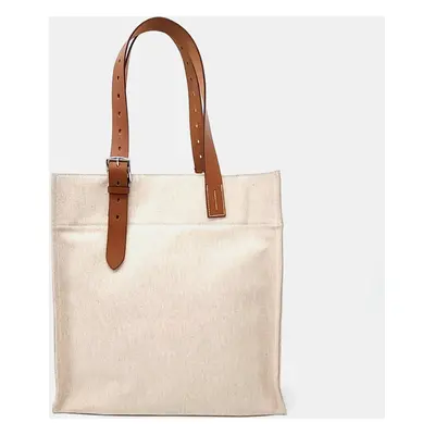 Hermes Canvas and Leather Etriviere Shopping Bag