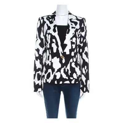 Escada Monochrome Abstract Printed Cotton Bariska Blazer