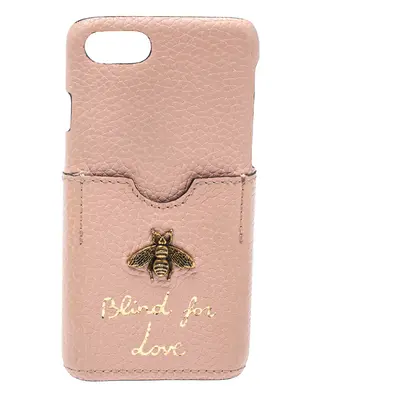 Gucci Pink Leather Blind For Love iPhone Case