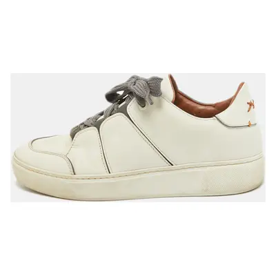 Ermenegildo Zegna White Leather Tiziano Lace Up Sneakers Size