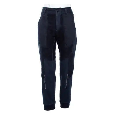 Dolce & Gabbana Navy Blue Cotton Biker Sweatpants