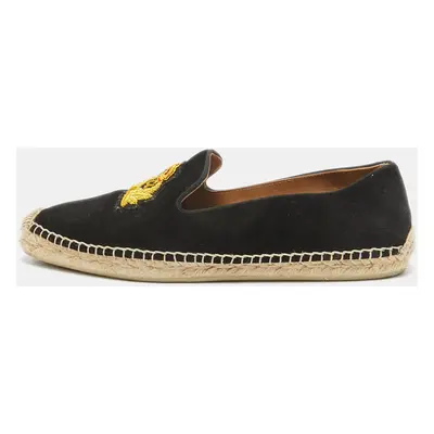 Christian Louboutin Black Suede Nanou Orlato Slip On Espadrille Size