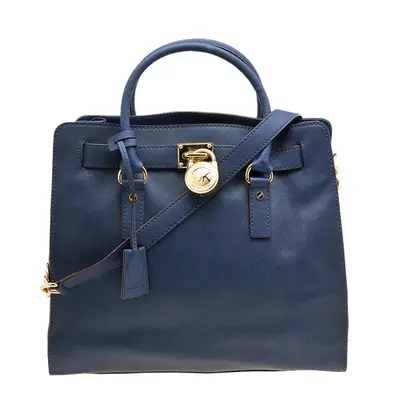 MICHAEL Michael Kors Blue Saffiano Leather Large Hamilton Tote