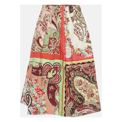 Etro Multicolor Paisley Print Poplin Midi Skirt