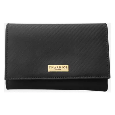 Charriol Black Leather Carbon Wallet