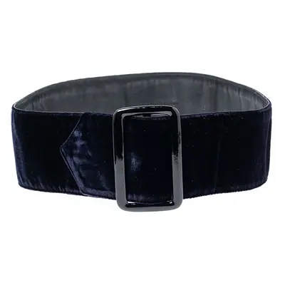 Giorgio Armani Dark Blue Velvet Buckle Waist Belt 55CM