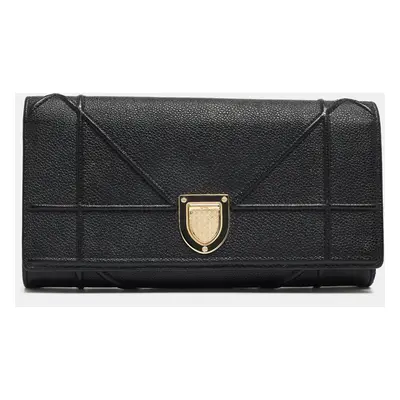 Dior Black Leather Diorama Wallet