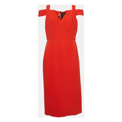 Limited Edition by Roland Mouret Bright Red Stretch Crepe Erskin Dress