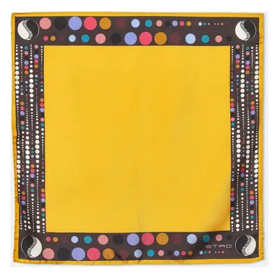 Etro Yellow Dot Print Silk Pocket Square