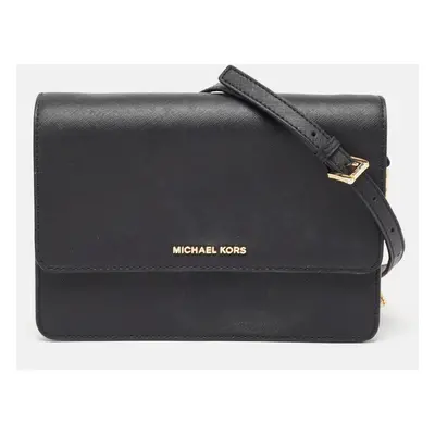 Michael Kors Black Saffiano Leather Daniela Crossbody Bag