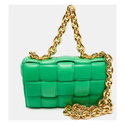 Bottega Veneta Green Padded Leather Cassette Chain Bag