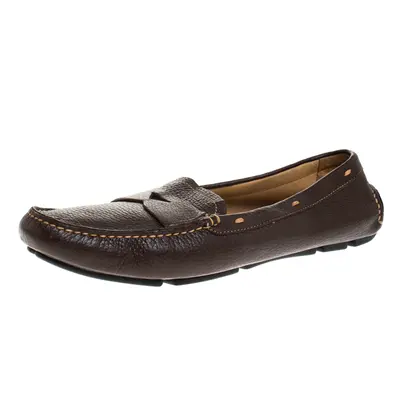 Prada Dark Brown Leather Loafers Size