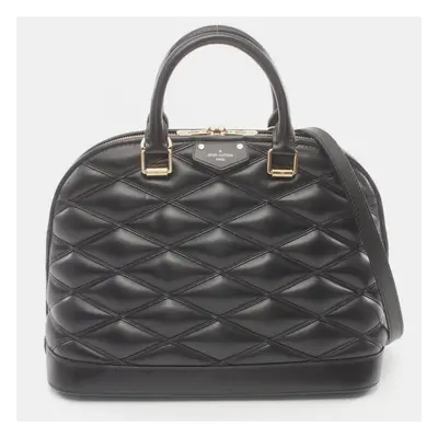 Louis Vuitton Black Leather Maltage Alma PM Handbag