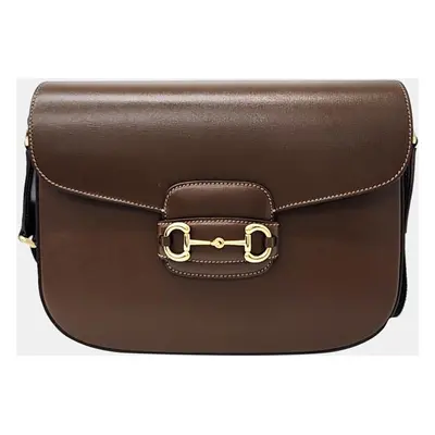 Gucci Brown Leather Horsebit Shoulder Bag