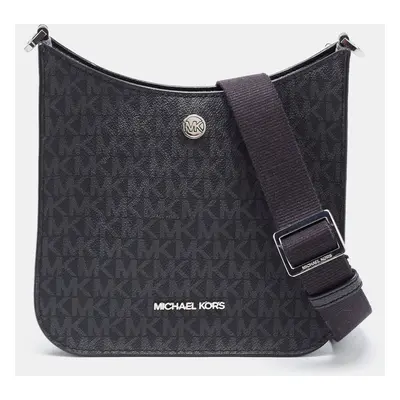 Michael Kors Black Signature Coated Canvas Briley Messenger Bag