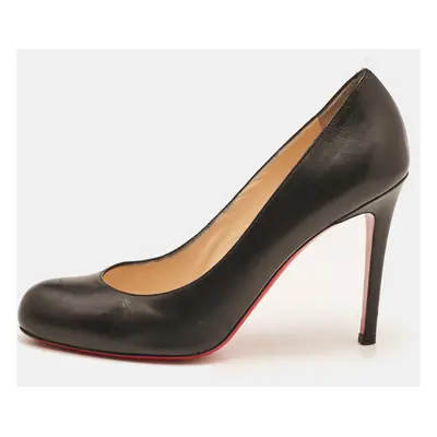 Christian Louboutin Black Leather Simple Pumps Size 38.5