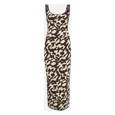 Nanushka Brown Animal Print Rib Knit Skirt and Top Set M/L