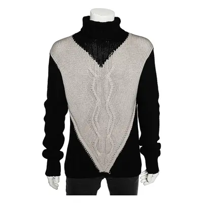 Emporio Armani Monochrome Cable Knit Turtleneck Sweater