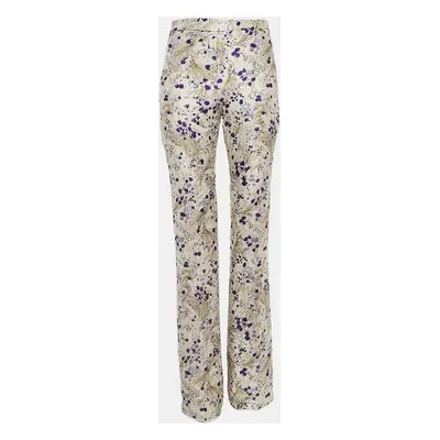 Giambattista Valli Off-White Floral Jacquard Flared Trousers