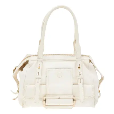 Givenchy White Leather Zip Satchel