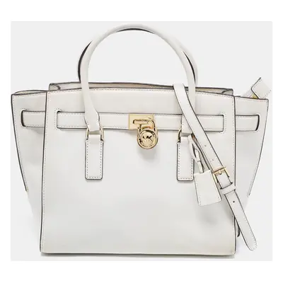 MICHAEL Michael Kors White Leather Hamilton East West Tote