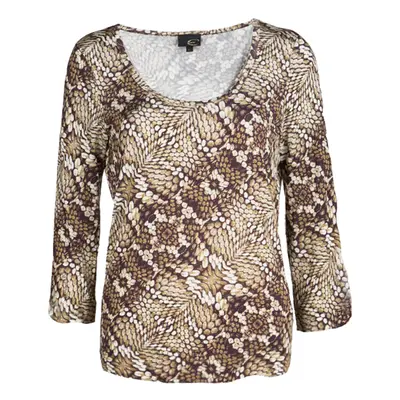 Just Cavalli Brown Animal Printed Knit Top