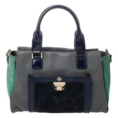 Tory Burch Multicolor Suede And Leather Tote