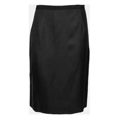 Dolce & Gabbana Black Textured Crepe Pencil Skirt