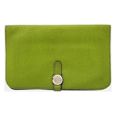 Hermes Vert Anis Togo Dogon Long Wallet