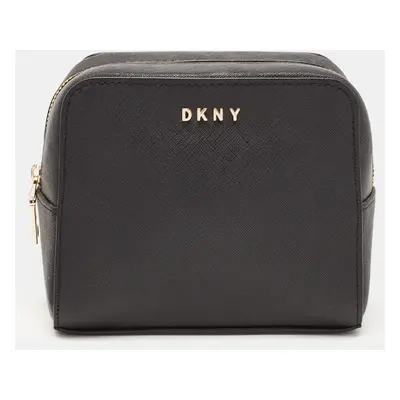 DKNY Black Saffiano Leather Cosmetic Pouch