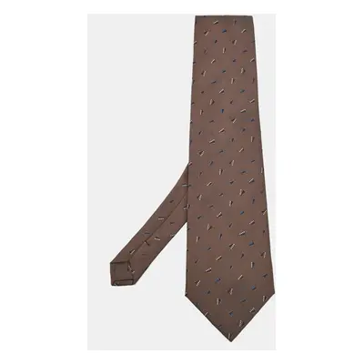 Giorgio Armani Brown Patterned Silk Traditional Tie