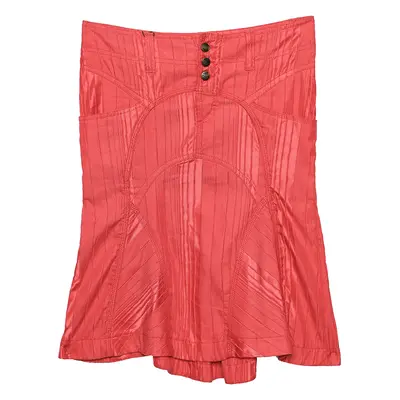 Just Cavalli Red Textured Cotton Mini Skirt