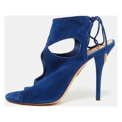 Aquazzura Blue Suede Sexy Thing Sandals Size