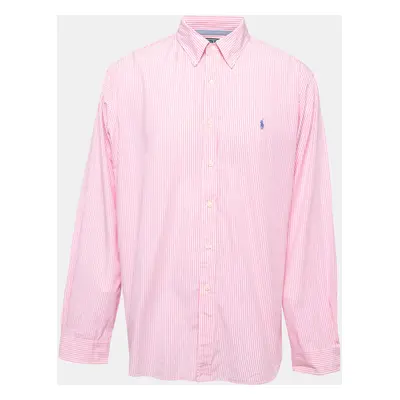 Polo Ralph Lauren Pink Striped Cotton Button Down Full Sleeve Shirt