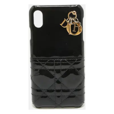 Dior Black Cannage Patent Leather iPhone Max Cover