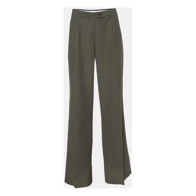 Moschino Cheap and Chic Green Cotton Blend Wide Leg Trouser