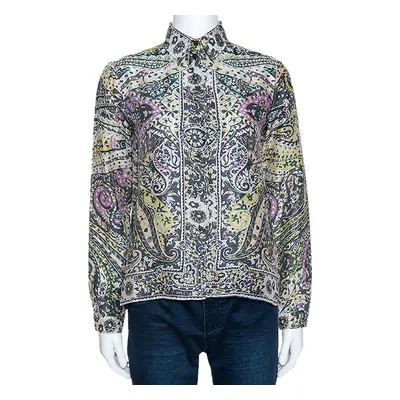 Etro Multicolor Floral Paisley Print Silk Long Sleeve Shirt