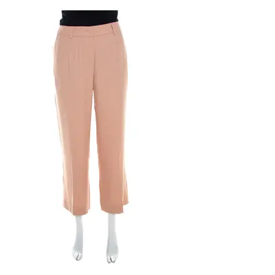 Escada Desert Rose Pink Crepe Tailored Torill Straight Trousers