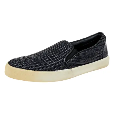 Burberry Black Woven Raffia Slip On Sneakers Size