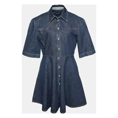 Sportmax Navy Blue Denim Panaro Mini Shirt Dress